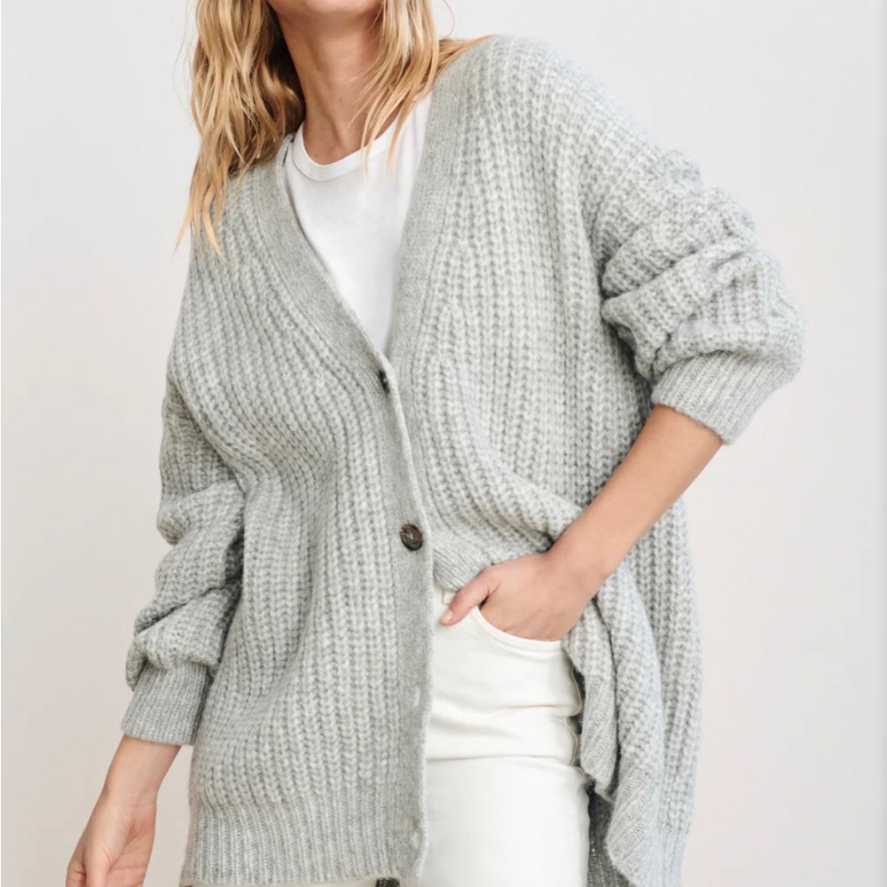 Alpaca Cocoon Cardigan in Gray | Small